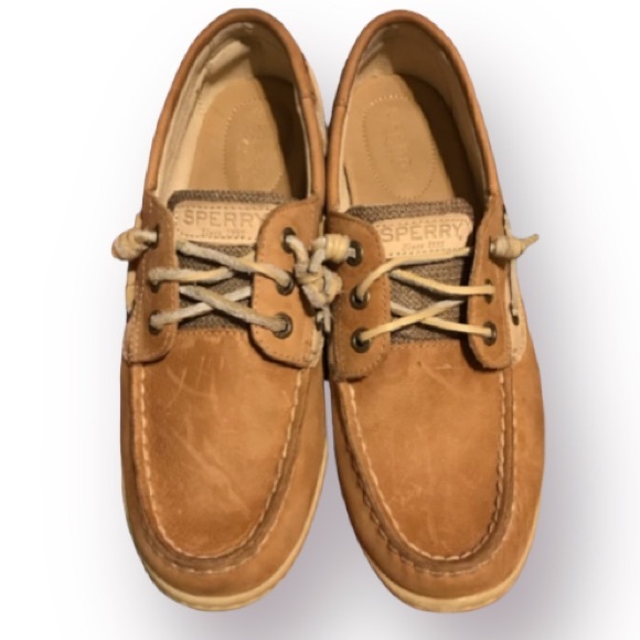 Women’s SPERRY Angelfish Linen Oat Boat Shoe. - Picture 1 of 10
